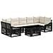 Set Divano da Giardino 8 pz Nero e Bianco Crema polyrattan - Foto miniatura 1