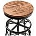 Sgabello Bar Tondo Beam Industriale Con Poggiapiedi I Sgabello Bancone In Legno E Metallo I Sgabello Cucina Altezza Regolabile ca. 70-90 CM Nero - Foto miniatura 5