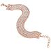 Bracciale Multifilo Largo In Metallo Rosato Con Strass Per Donna - Foto miniatura 2