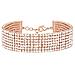 Bracciale Multifilo Largo In Metallo Rosato Con Strass Per Donna - Foto miniatura 1