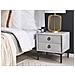 Comodino Con 2 Cassetti In Velluto Grigio Sezanne - Foto miniatura 3