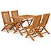 Set Da Pranzo Da Giardino 5 Pz In Legno Massello Di Teak - Foto miniatura 1