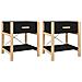 Tavolini da Letto 2pz Nero 42x38x45 cm in Legno Multistrato - Foto miniatura 2