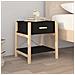 Tavolini da Letto 2pz Nero 42x38x45 cm in Legno Multistrato - Foto miniatura 3
