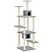 Albero Per Gatti Con Tiragraffi In Sisal Grigio Chiaro 176 Cm - Foto miniatura 1