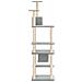 Albero Per Gatti Con Tiragraffi In Sisal Grigio Chiaro 176 Cm - Foto miniatura 3