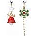 Orecchini Natalizi Asimmetrici S925 Argento Multicolor - Foto miniatura 1