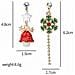 Orecchini Natalizi Asimmetrici S925 Argento Multicolor - Foto miniatura 6