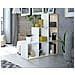 Libreria Cincinnati, Mobile Portalibri Bifacciale Con 6 Scomparti, Scaffale Divisorio Da Ufficio, 108x28h110 Cm, Bianco E Rovere - Foto miniatura 1