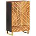 Credenza Marrone E Nera 60x33,5x100 Cm Legno Massello Di Mango - Foto miniatura 2