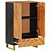 Credenza Marrone E Nera 60x33,5x100 Cm Legno Massello Di Mango - Foto miniatura 3