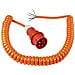 Cee Baustellen-spiralleitung Mit Cee-stecker & Offenem Ende (400v / 16a Ip44 H07bq-f 5g2,5 1m - 5m Ausziehbares Kabel) - In Orange (70432) - Foto miniatura 1