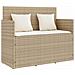 Panca da Giardino con Cuscini Beige in Polyrattan - Foto miniatura 1