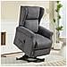 Poltrona Reclinabile Alzapersona con Telecomando, in Tessuto Effetto Lino, 74x94x111 cm, Grigio Scuro - Foto miniatura 2