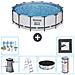 Piscina Fuori Terra - In Giro - 427x122 Cm - Grigio - Include Accessori Coordinati Cb31 - Foto miniatura 1