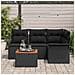 Set divani giardino 5 pezzi con cuscini polyrattan nero e acacia - Foto miniatura 3