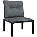 Set Salotto da Giardino 5 pz Nero e Grigio in Polyrattan - Foto miniatura 5