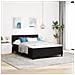 Letto con rete da box e materasso Nero 140x200 cm Velluto - Foto miniatura 2