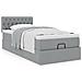Pouf Letto con Materasso Grigio Chiaro 90x200 cm in Tessuto - Foto miniatura 4