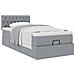 Pouf Letto con Materasso Grigio Chiaro 90x200 cm in Tessuto - Foto miniatura 5
