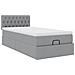 Pouf Letto con Materasso Grigio Chiaro 90x200 cm in Tessuto - Foto miniatura 6