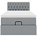 Pouf Letto con Materasso Grigio Chiaro 90x200 cm in Tessuto - Foto miniatura 7