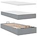 Pouf Letto con Materasso Grigio Chiaro 90x200 cm in Tessuto - Foto miniatura 8