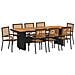Set da Pranzo per Giardino 9 pcs Nero 240 x 90 x 75 cm - Foto miniatura 1