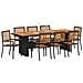 Set da Pranzo per Giardino 9 pcs Nero 240 x 90 x 75 cm - Foto miniatura 3