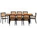 Set da Pranzo per Giardino 9 pcs Nero 240 x 90 x 75 cm - Foto miniatura 7
