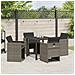 Set da Pranzo per Giardino 5 pcs Grigio polyrattan - Foto miniatura 4