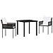 Set da Pranzo per Giardino 3 pcs Marrone Poly Rattan - Foto miniatura 1