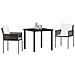 Set da Pranzo per Giardino 3 pcs Marrone Poly Rattan - Foto miniatura 3