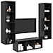 Set di mobili TV 3 pcs Rovere nero 37 x 37 x 142.5 cm - Foto miniatura 3