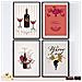 Set Di 4 Stampe Di Vino. Poster Di Vino E Cantina. Vino Vintage 2 Senza Cornice A4 - Foto miniatura 1