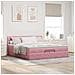 Struttura Letto Pouf con Materasso Rosa 200x200 cm Velluto - Foto miniatura 3