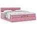 Struttura Letto Pouf con Materasso Rosa 200x200 cm Velluto - Foto miniatura 4