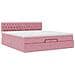Struttura Letto Pouf con Materasso Rosa 200x200 cm Velluto - Foto miniatura 6