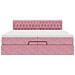 Struttura Letto Pouf con Materasso Rosa 200x200 cm Velluto - Foto miniatura 7