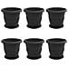 Vasi per Piante 6 pcs Nero Ø 26 x 21.5 cm Plastica - Foto miniatura 1