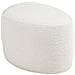 Hilo - Pouf In Chenille Bianco Panna 55x40x39 Cm - Foto miniatura 2