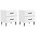 Armadio da Notte 2 pcs Bianco Lucido 43 x 34,5 x 47,5 cm - Foto miniatura 1