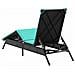 Lettino prendisole con Cuscino in Polyrattan Nero - Foto miniatura 6