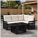 Set Divano da Giardino 5 pz Nero e Bianco Crema polyrattan - Foto miniatura 8