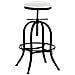 Sgabello Bar Radong Design Industriale In Metallo E Similpelle I Sedia Cucina Imbottita Regolabile 70-90 CM I Sgabello Bancone Rotondo Nero - Foto miniatura 1