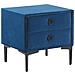 Comodino Con 2 Cassetti In Velluto Blu Sezanne - Foto miniatura 1