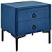 Comodino Con 2 Cassetti In Velluto Blu Sezanne - Foto miniatura 11