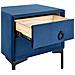 Comodino Con 2 Cassetti In Velluto Blu Sezanne - Foto miniatura 13