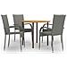 Set Mobili Da Pranzo Giardino 5 Pz In Polyrattan Grigio - Foto miniatura 1
