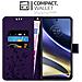 Custodia Compatibile Con Motorola Moto G51 5g In Lilla Scuro Fiore - Coperchio Protettivo In Design Floreale Con Chiusura Magnetica, Funzione Stand E Slot Per Carte - Foto miniatura 2